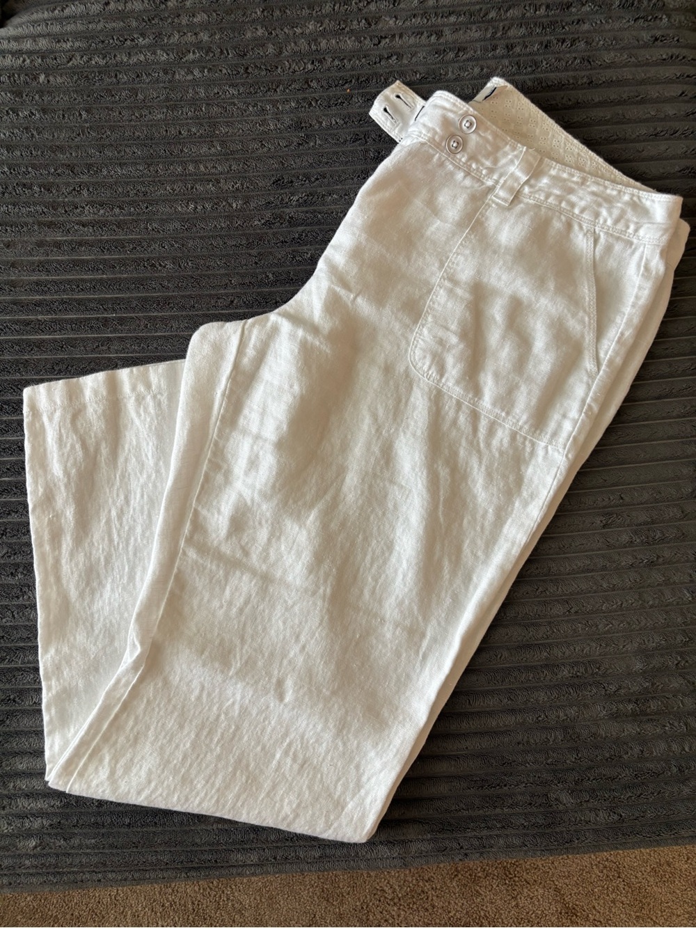 Vineyard Vines White Linen-Blend Chinos